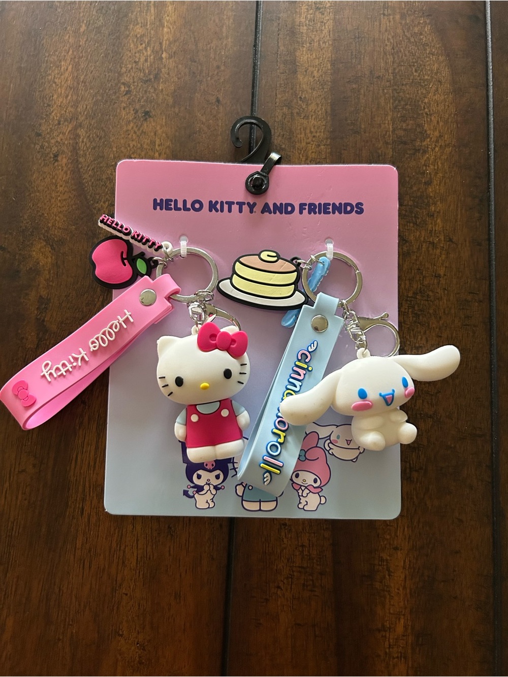 Sanrio Hello Kitty & Cinnamoroll Pink and White Keychain Duo